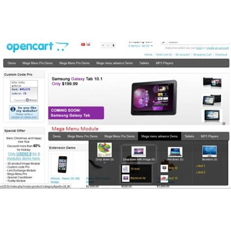 opencart mega menu module|OpenCart Mega Menu Module : Show Product Under Sub Menu.